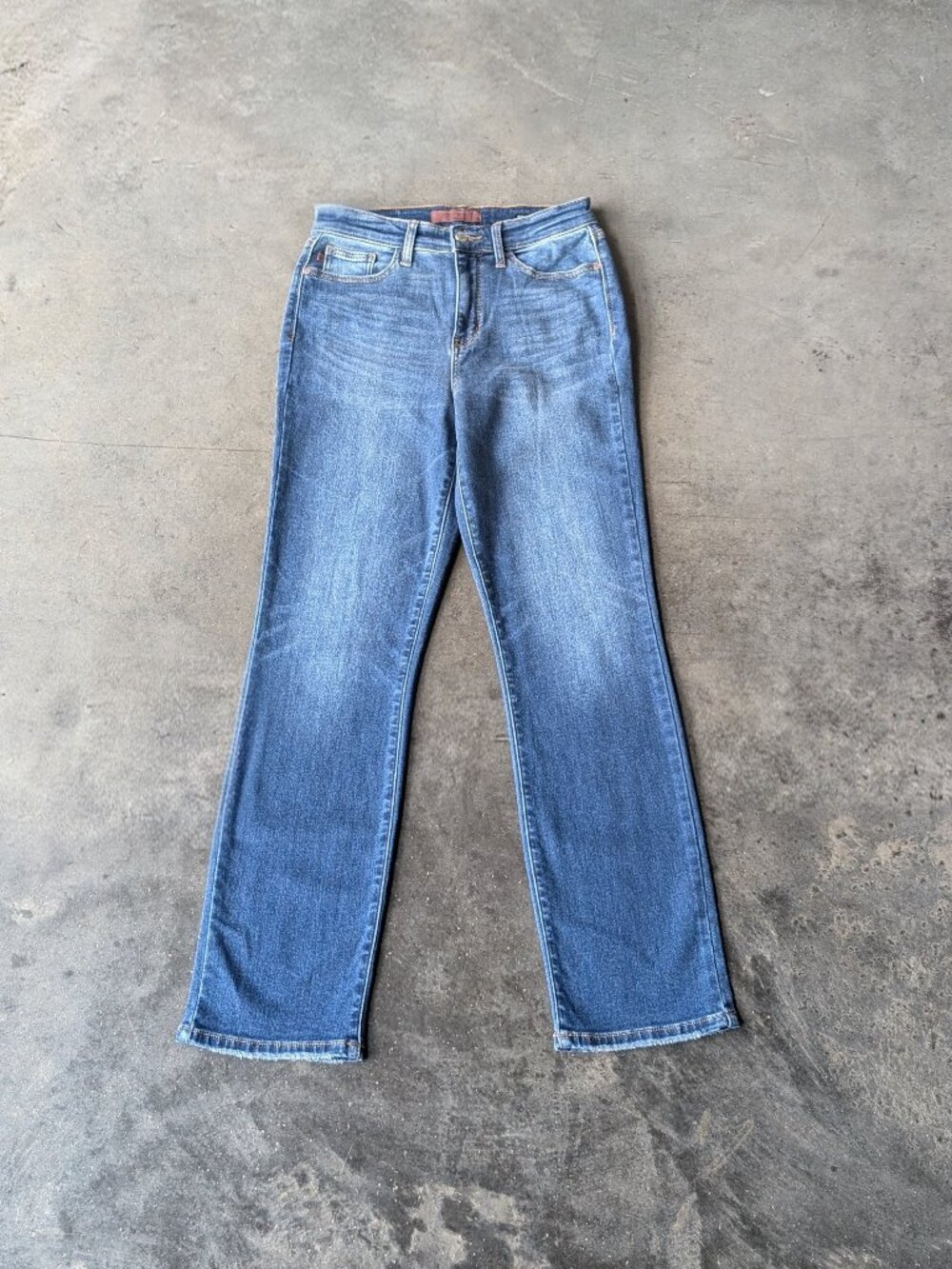Judy Blue Straight Fit High Rise Waist Blue Faded Denim Jeans size 9/29